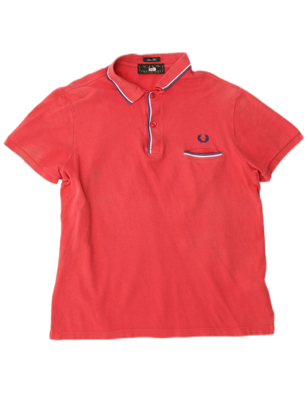 Fred Perry muška uska polo majica srednje crvene boje od pamuka