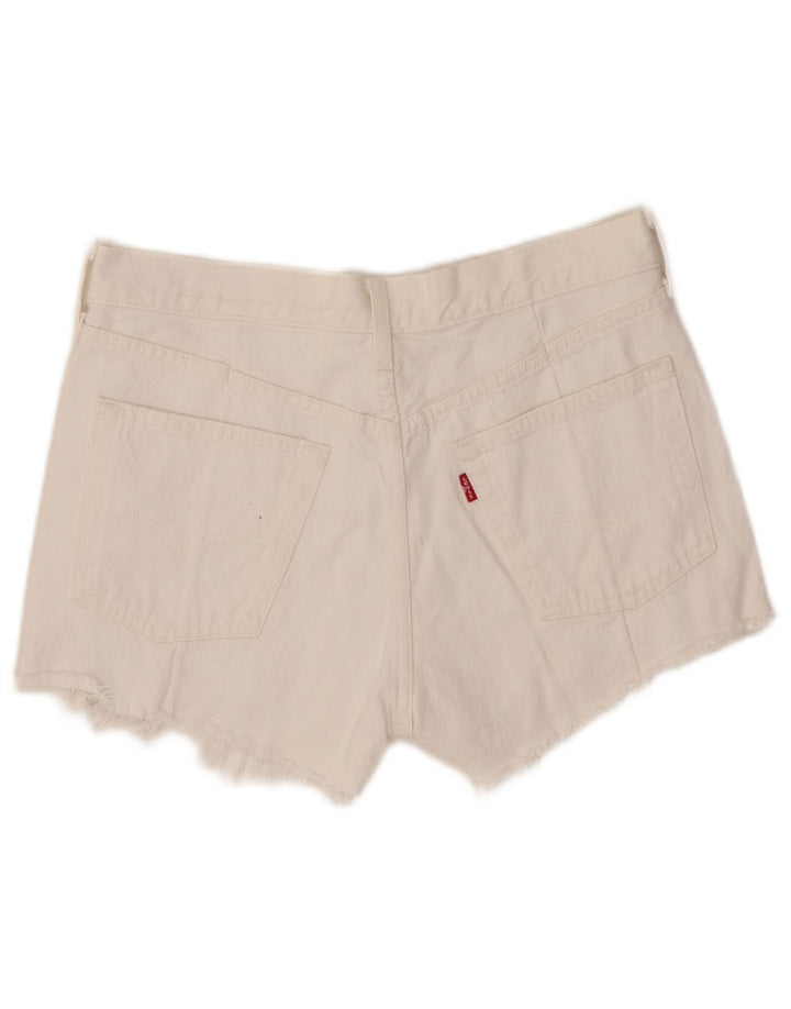 LEVI'S Ženske 501 traper kratke hlače W27 Srednje bijeli pamuk