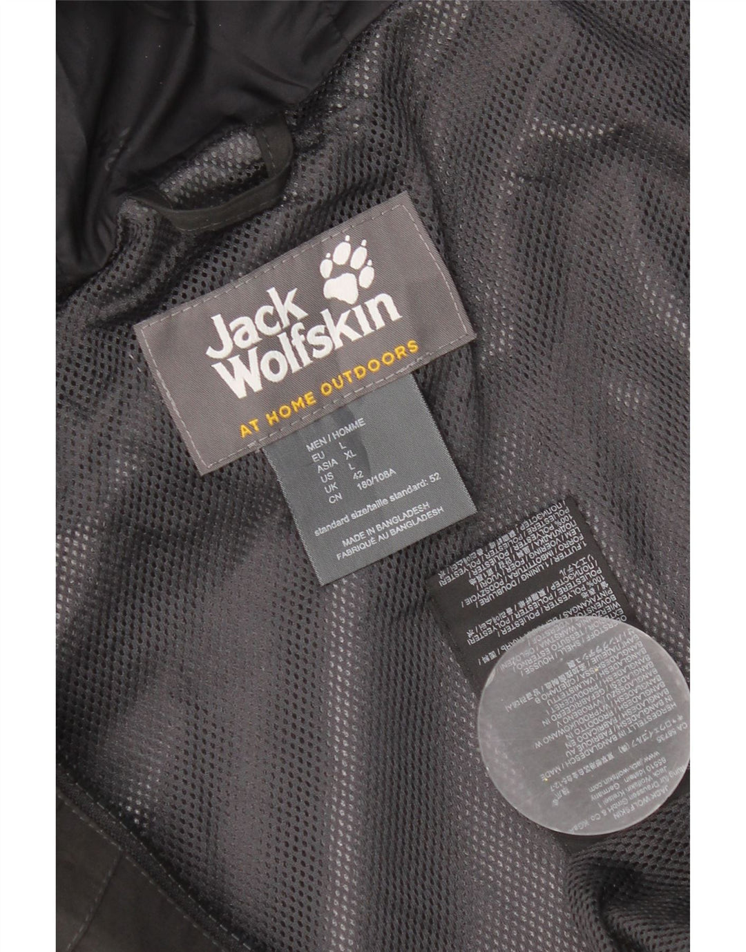 Jack Wolfskin muška vjetrovka s kapuljačom UK 40 velika crna poliesterska jakna