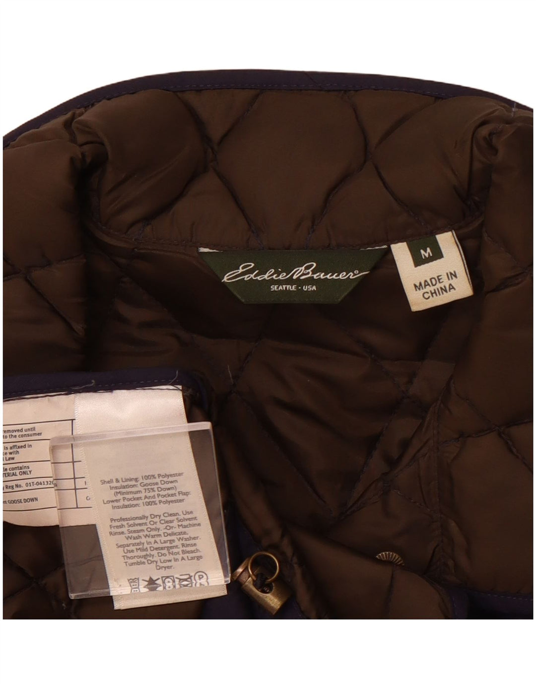 EDDIE BAUER Ženska prošivena podstavljena jakna UK 14 srednje tamnoplavi poliester