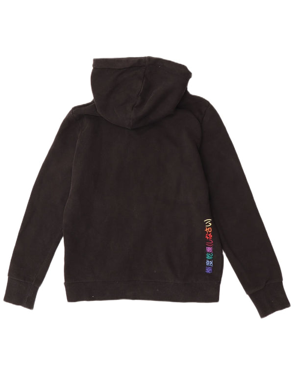 Superdry ženska majica s kapuljačom s kapuljačom UK 12 Srednje crni pamuk