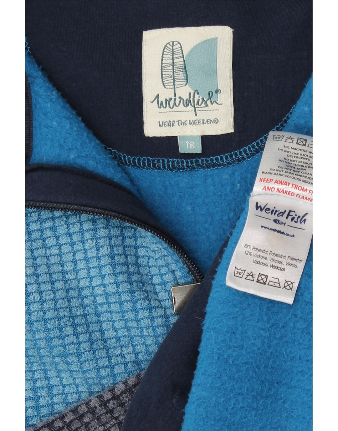 Weird Fish Ženska široka jakna od flisa UK 18 XL plavi poliester