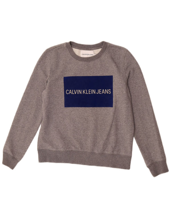 Calvin Klein Jeans ženski džemper s grafičkim motivima UK 14 srednje siva