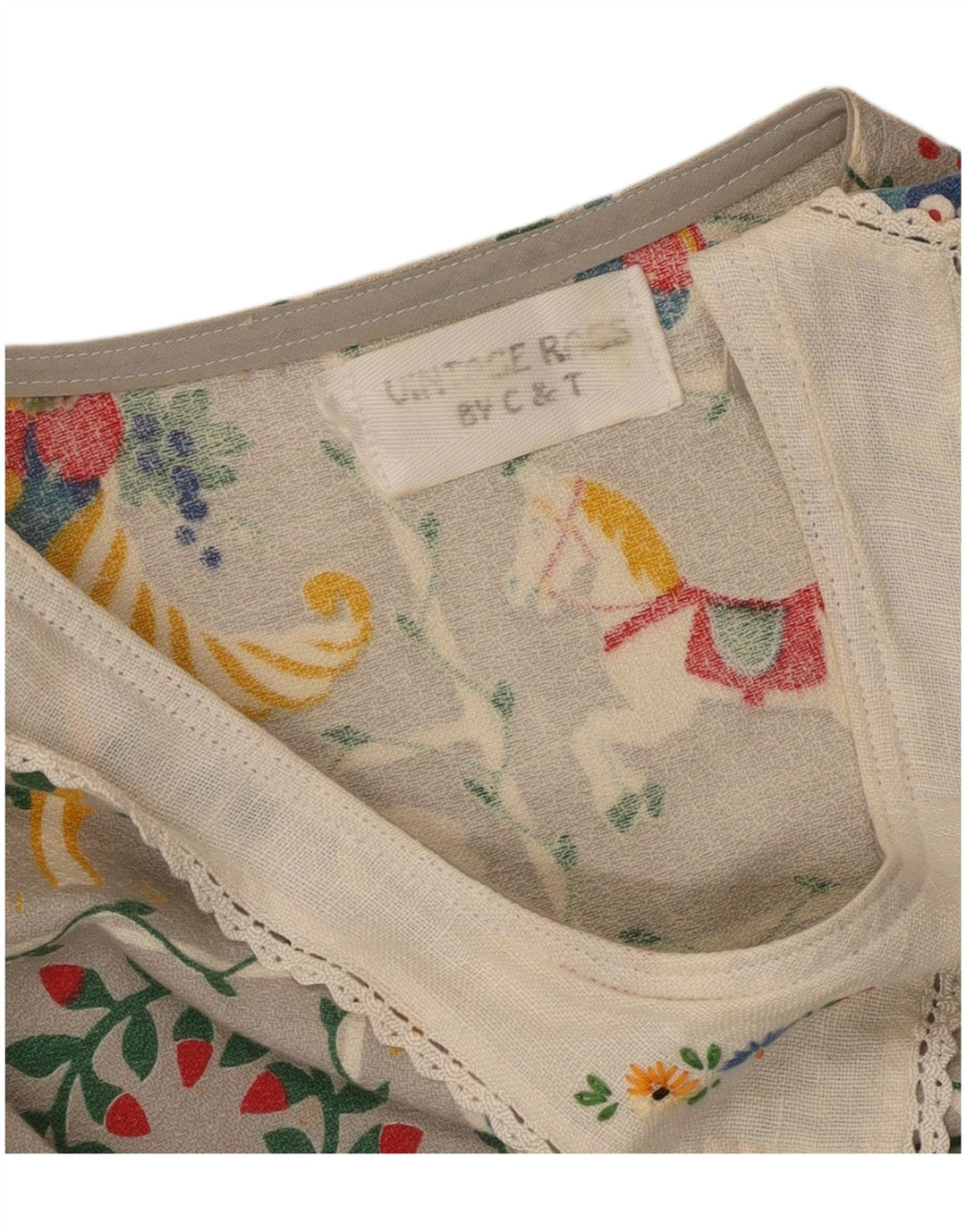 VINTAGE ženska grafička svestrana haljina UK 16 velika siva cvjetna