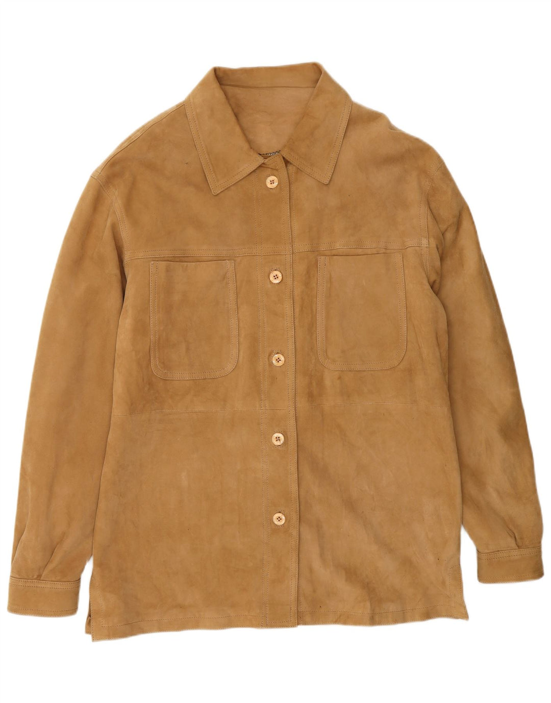 VINTAGE Ženska opuštena jakna od brušene kože UK 18 XL smeđa koža