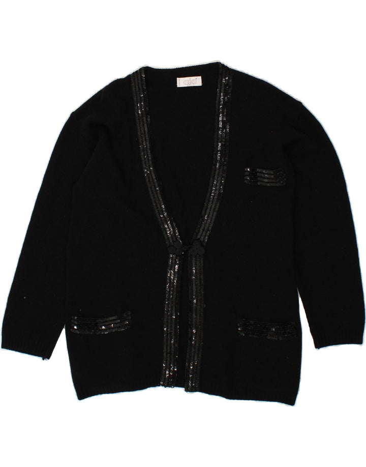 CODICE Womens Longline Cardigan Sweater IT 44 Medium Black Vintage Codice and Second-Hand Codice from Messina Hembry 