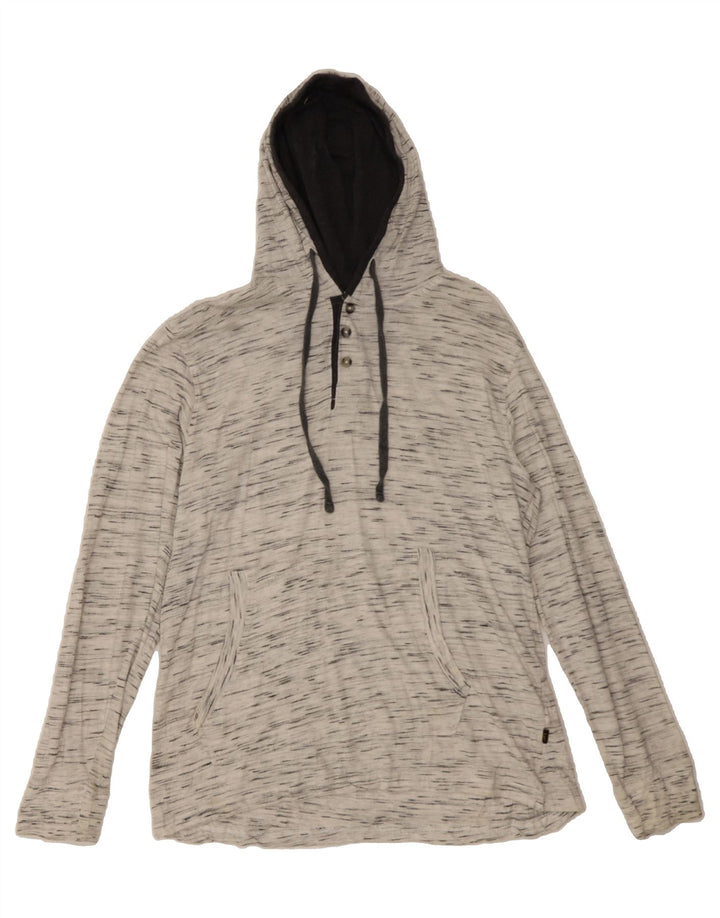 LEE Mens Hooded Top Long Sleeve Large Grey Flecked Cotton Vintage Lee and Second-Hand Lee from Messina Hembry 