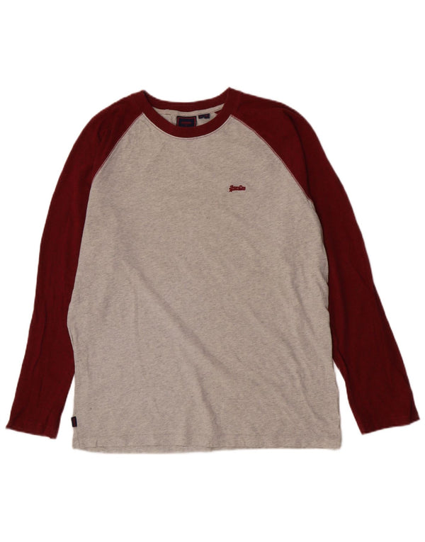 Superdry majica za dječake dugih rukava 15-16 godina XL sivi pamuk u boji