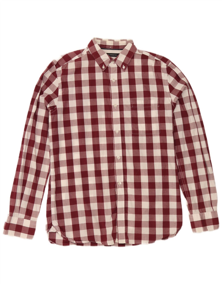 French Connection muška košulja Srednja bordo boja od gingham pamuka
