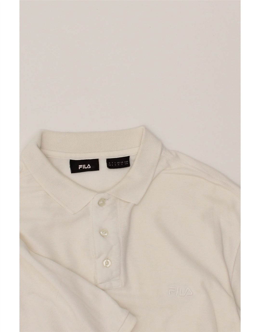 FILA Mens Polo Shirt Large White Vintage Fila and Second-Hand Fila from Messina Hembry 