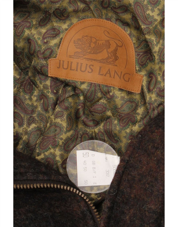Julius Lang Muški kaput UK 40 Veliki smeđi karirani vuneni