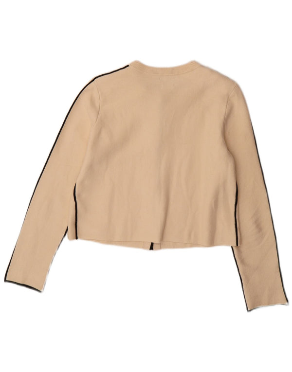 Massimo Dutti ženski kratki kardigan pulover UK 10 Small bež viskoza