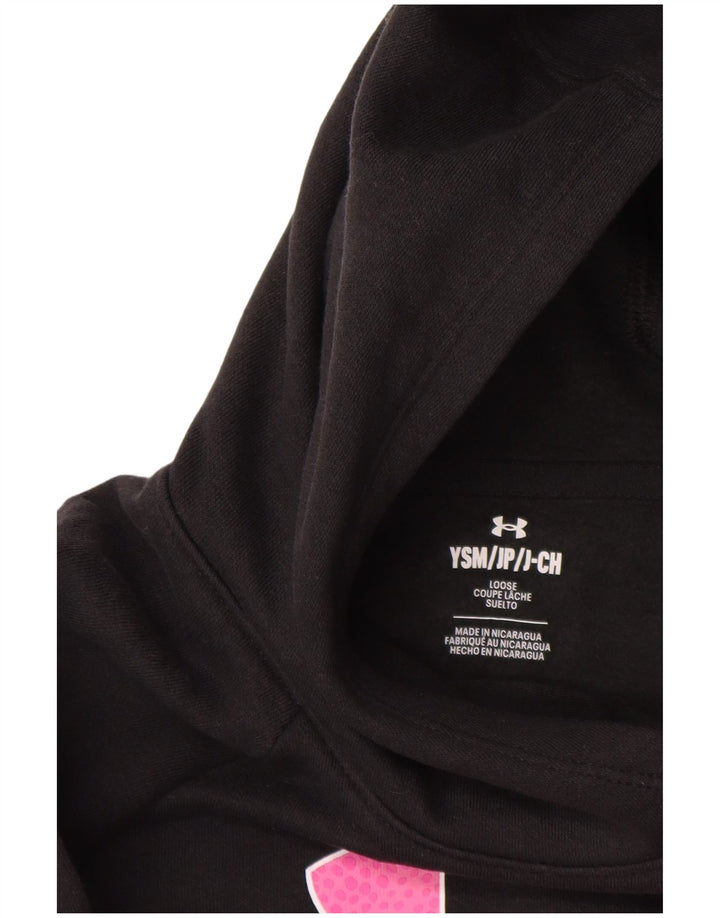 UNDER ARMOUR Majica s kapuljačom s kapuljačom za djevojčice 7-8 godina, mala crna pamučna