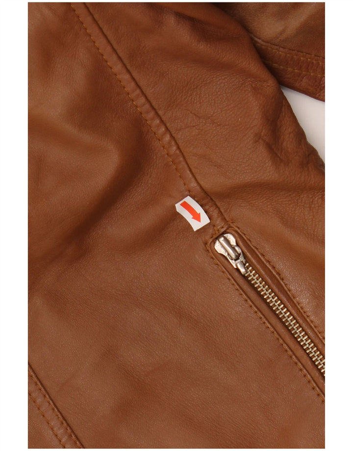 Vintage muška kožna biciklistička jakna UK 40 velika smeđa koža