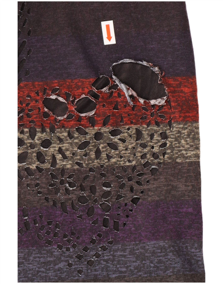 DESIGUAL Ženska plašt haljina 3/4 rukava UK 12 srednje raznobojne pruge