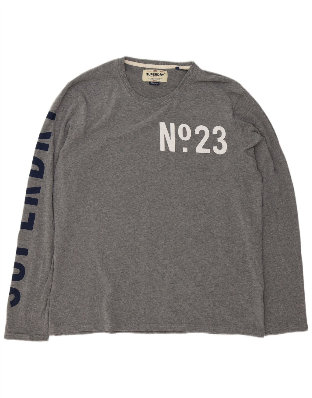 Superdry muška grafička majica dugih rukava 3XL sivi pamuk