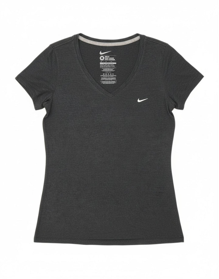 NIKE Womens Coupe Ajustee Slim Fit T-Shirt Top UK 12 Medium Grey Polyester Vintage Nike and Second-Hand Nike from Messina Hembry 