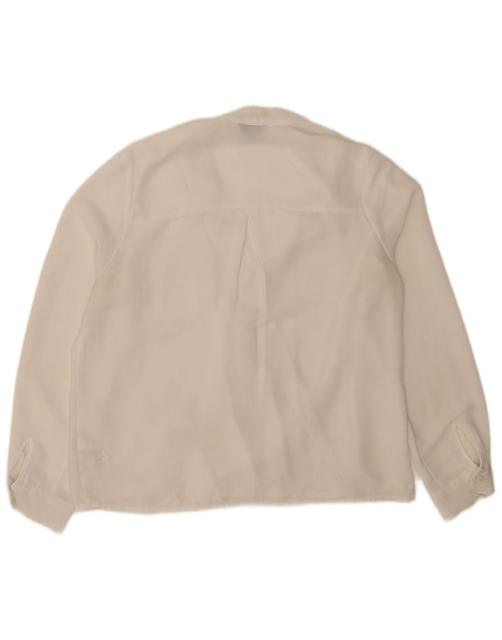Topshop Ženska bluza dugih rukava UK 12 Srednje bijeli poliester