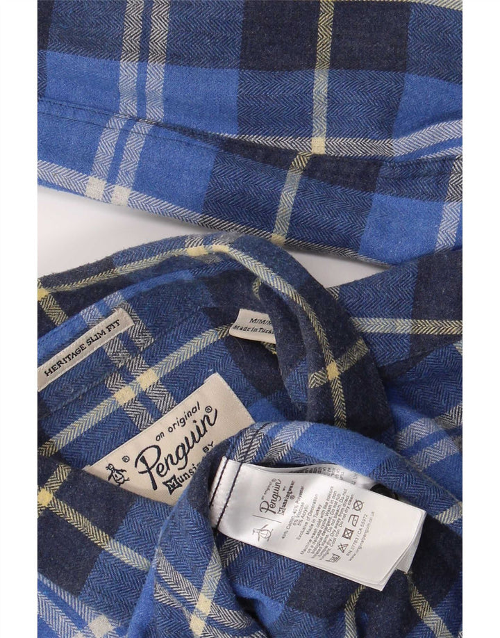 Penguin Heritage Fit tanka flanelska košulja Srednje plavi karirani pamuk