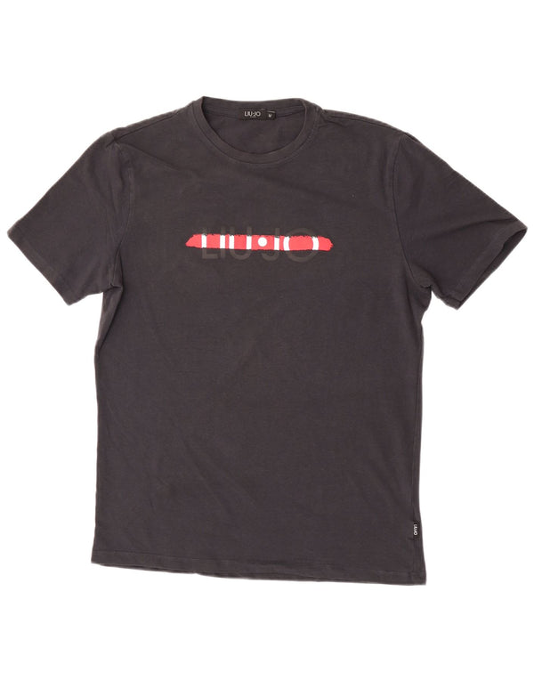 Liu Jo Mens Graphic T-Shirt Top Medium Black