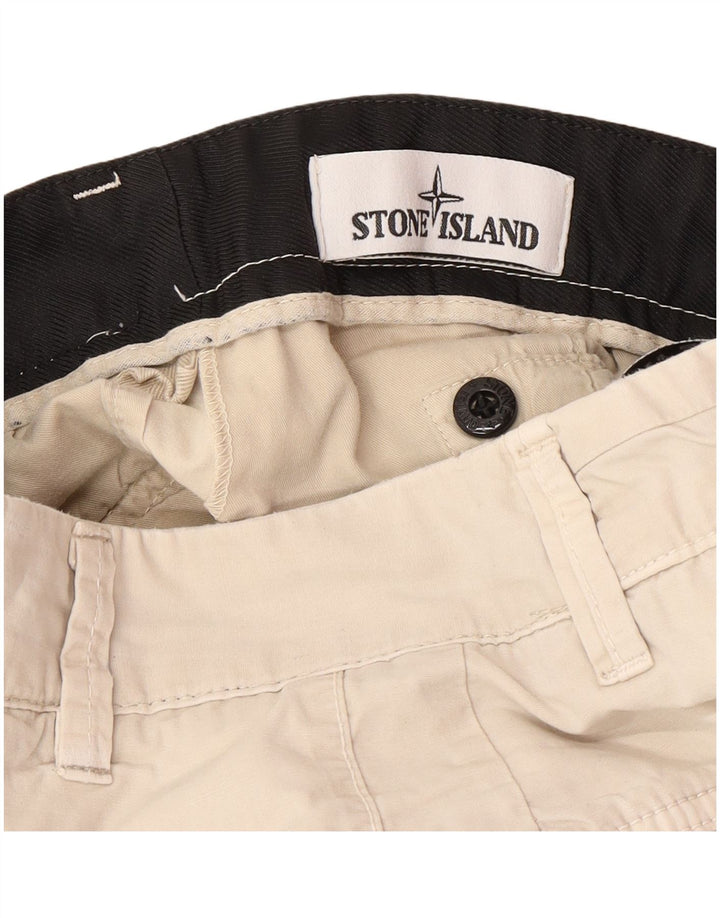 STONE ISLAND Muške uske Cargo hlače W29 L29 Bež pamuk