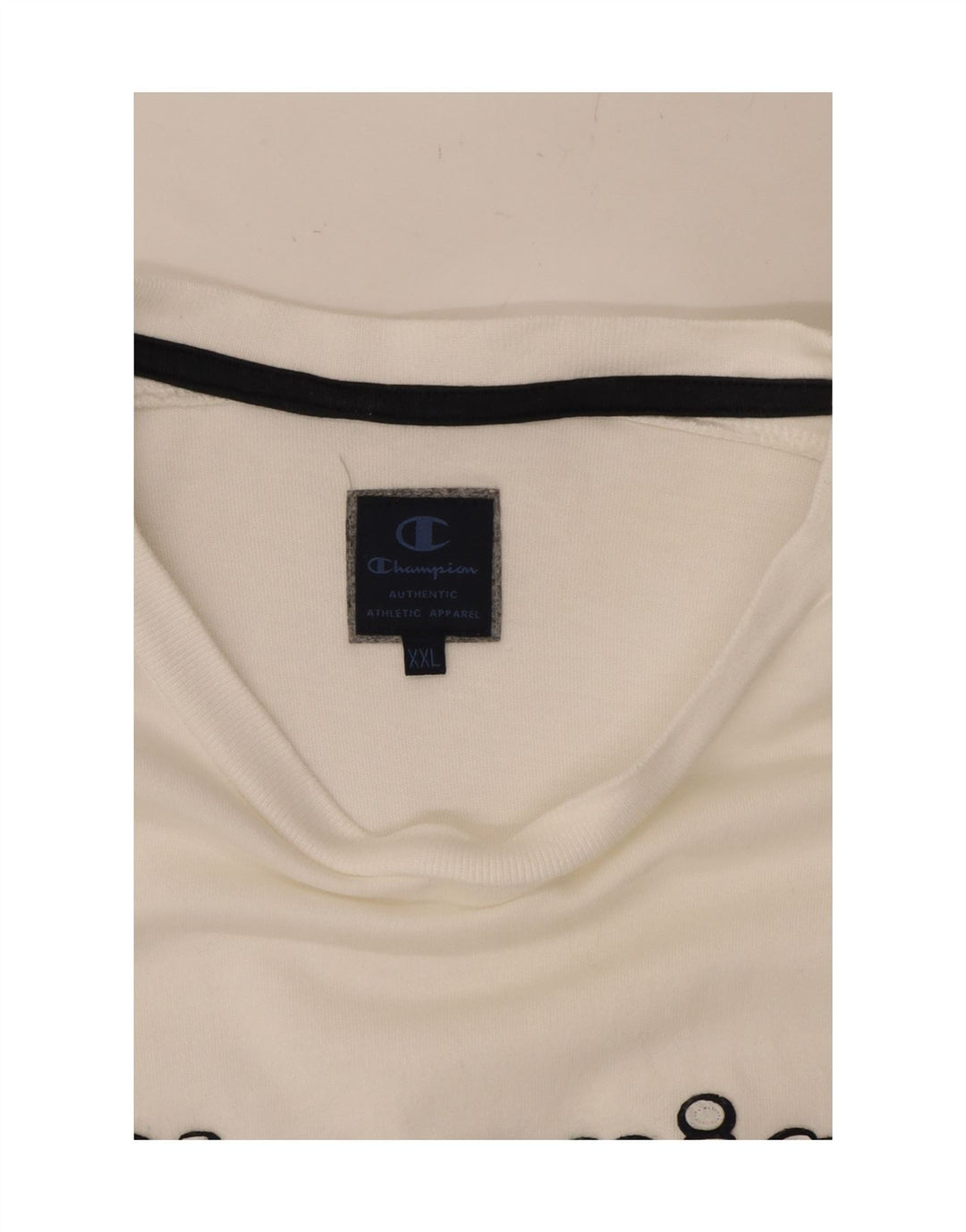 CHAMPION Mens Graphic Top Long Sleeve 2XL White Cotton
