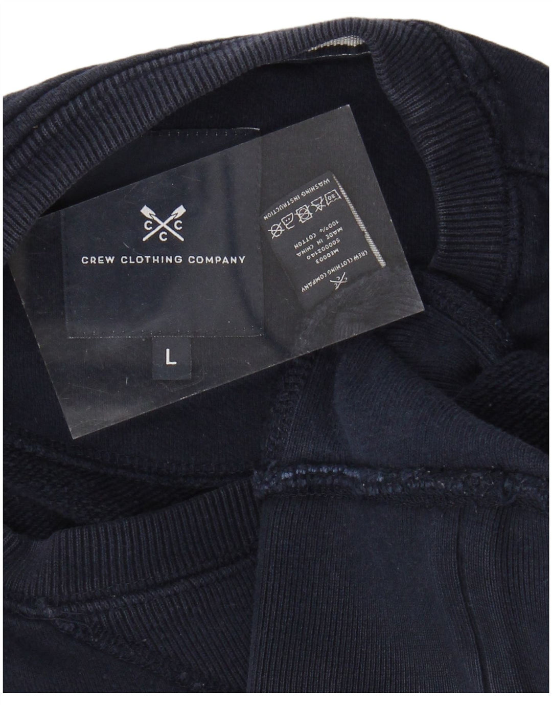 CREW CLOTHING Mens Sweatshirt Jumper Large Navy Blue Cotton