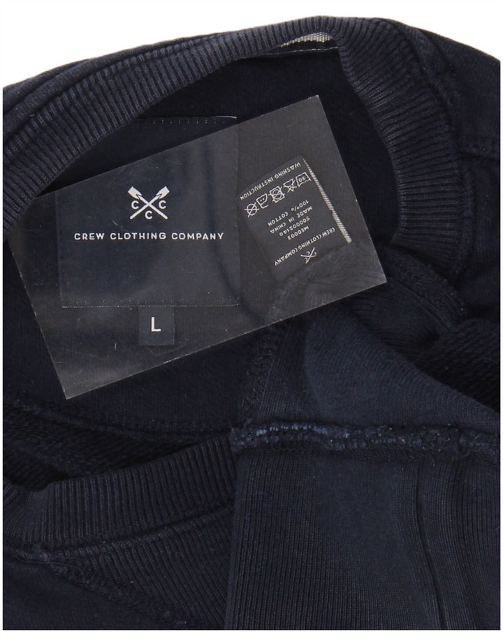 CREW CLOTHING Mens Sweatshirt Jumper Large Navy Blue Cotton