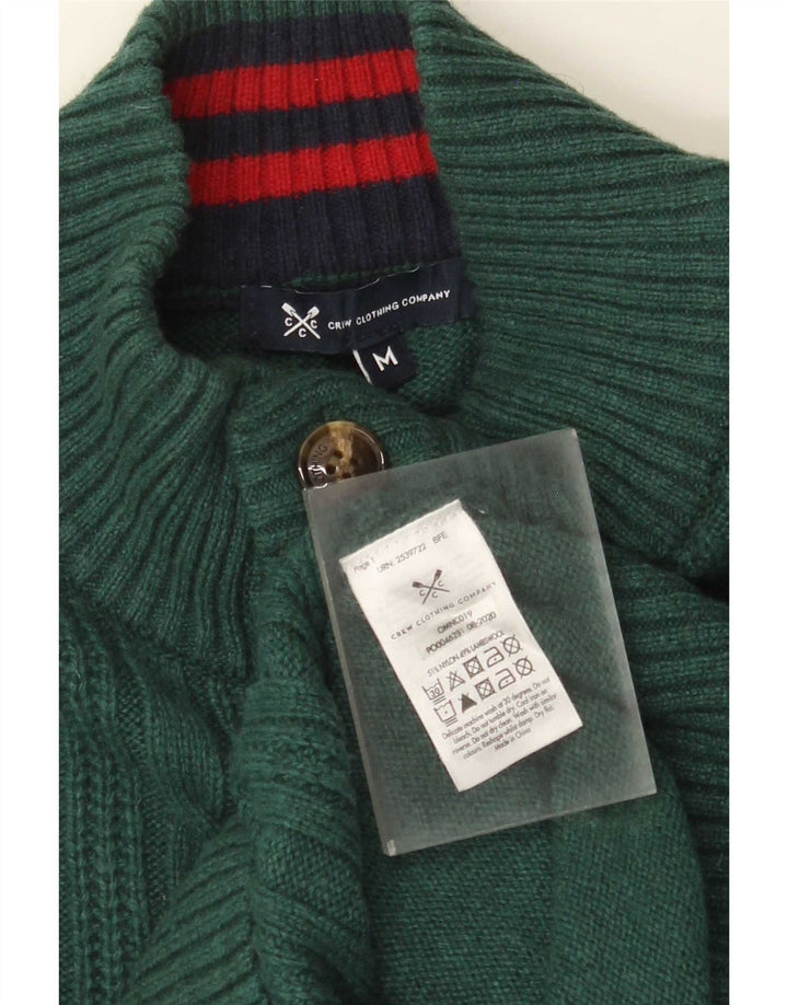 Crew Clothing Muški džemper s dugmadima i ovratnikom Srednje zeleni najlon