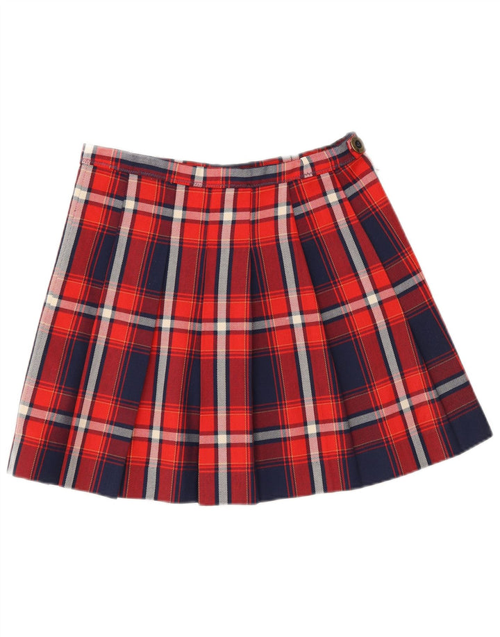 Vintage ženska mini plisirana suknja W26 mali raznobojni karirani