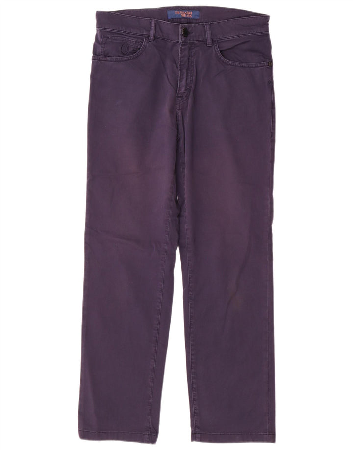 TRUSSARDI ženske ravne ležerne hlače W29 L28 tamnoplave