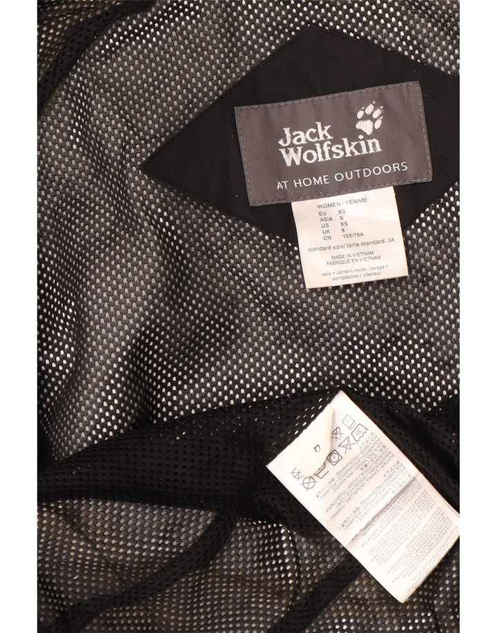 Jack Wolfskin ženska kišna jakna s kapuljačom UK 8 Mala crna poliamidna