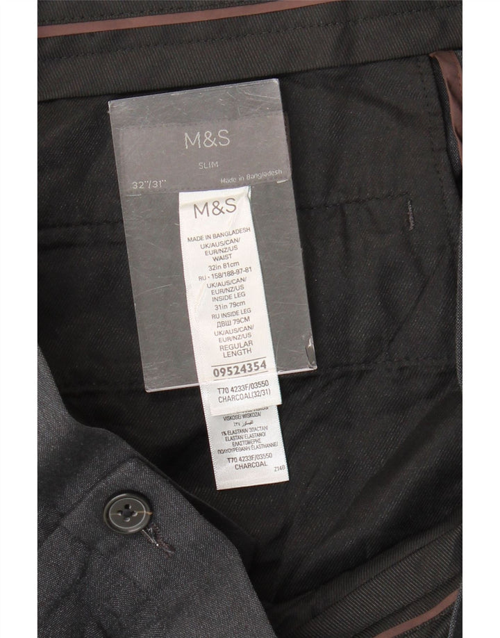 Marks & Spencer muške uske hlače W32 L31 sivi poliester