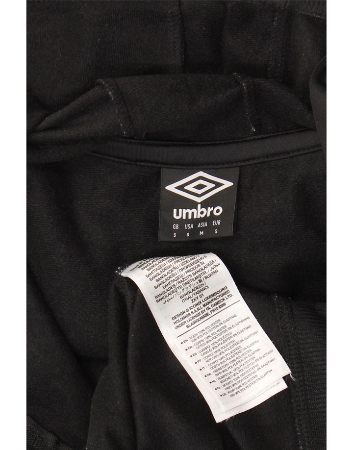 UMBRO Womens Graphic Zip Hoodie Sweater UK 10 Small Black Polyester