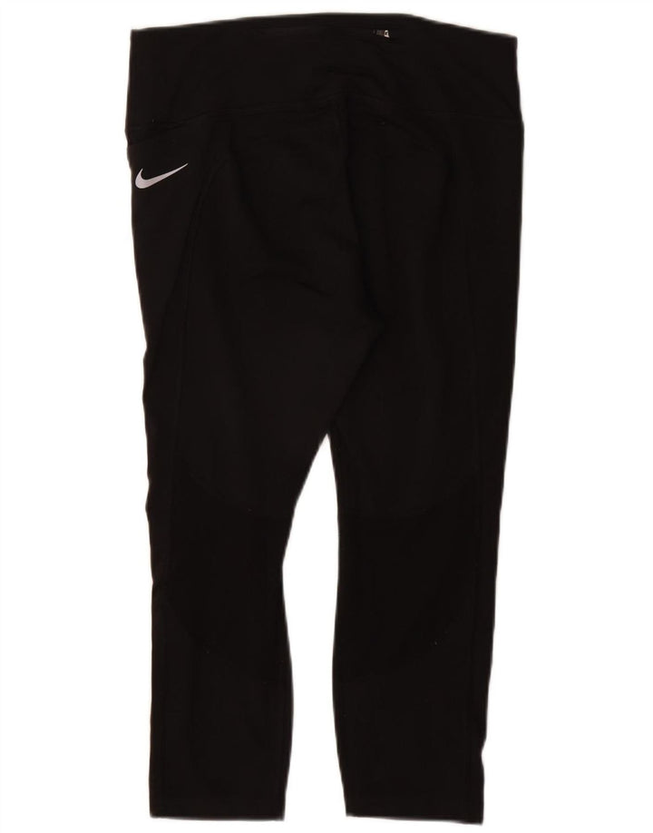 NIKE ženske Dri Fit Capri tajice UK 14 veliki crni poliester