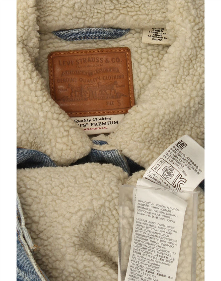 Levi's Graphic Sherpa traper jakna UK 10 Small Blue Cotton