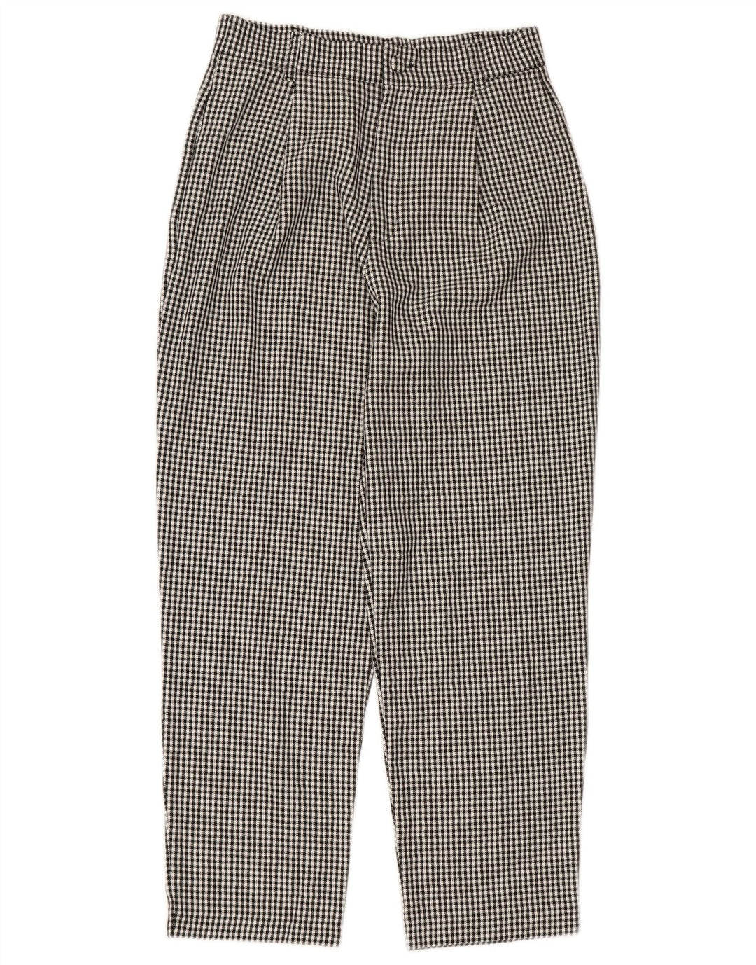 ZARA Womens Pegged Chino Trousers Small W26 L26 Grey Gingham Polyester