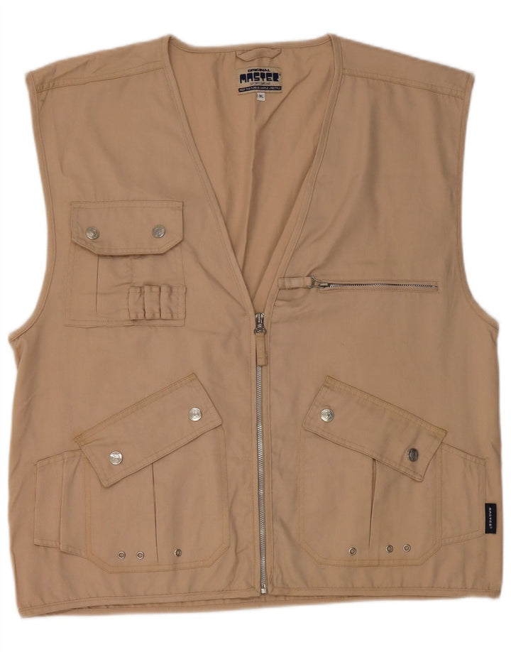 Master Mens Utility Gilet UK 42 XL bež pamuk