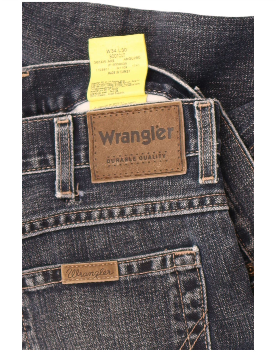 Muške traperice Wrangler Bootcut W34 L30 tamnoplavi pamuk