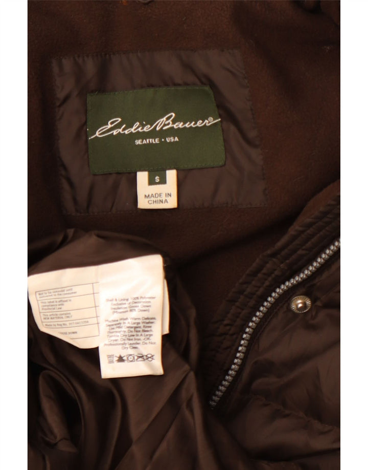 Eddie Bauer ženski preveliki podstavljeni kaput UK 10 Mali smeđi poliester
