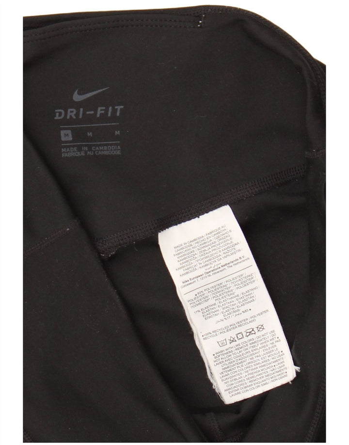 Nike Ženske Dri Fit Leggings UK 14 Srednje crni poliester
