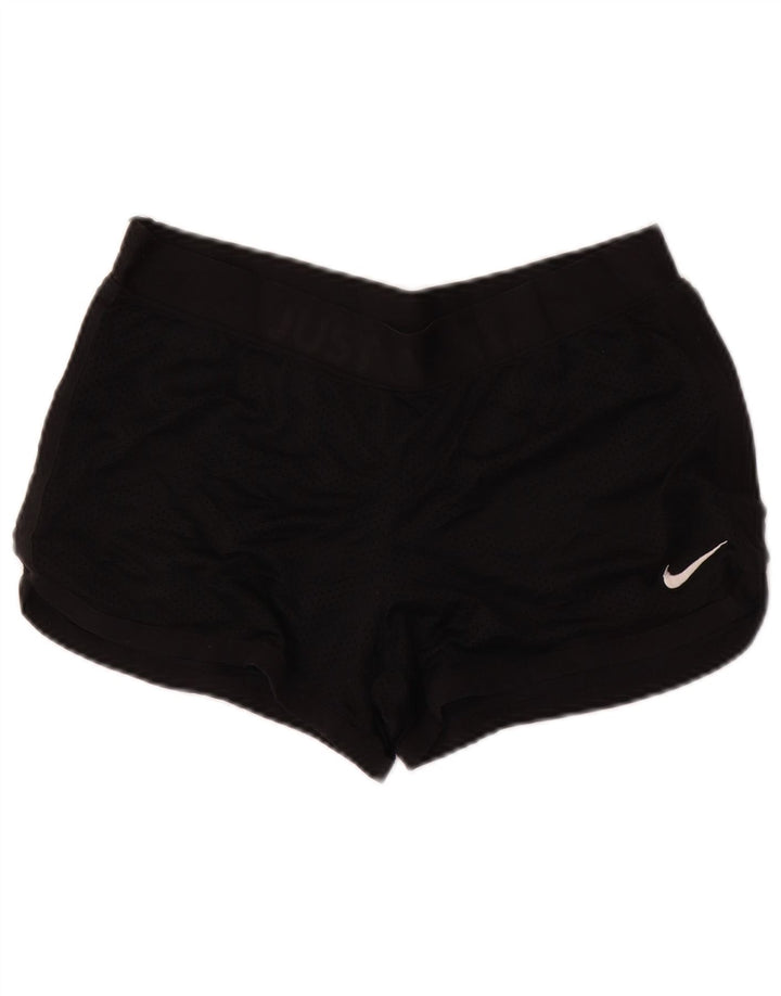 NIKE Ženske Dri Fit Graphic Sport Shorts UK 14 srednje crni poliester