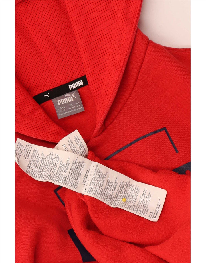 Puma Boys Graphic Hoodie Džemper 13-14 godina, crveni poliester