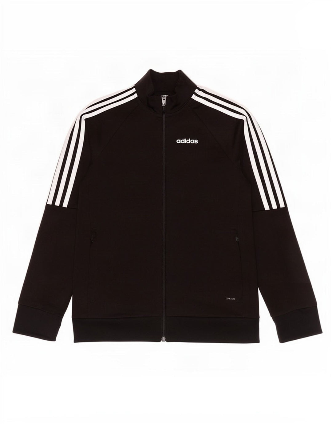 Gornja jakna od trenirke Adidas Climalite za dječake 9-10 godina, crni poliester
