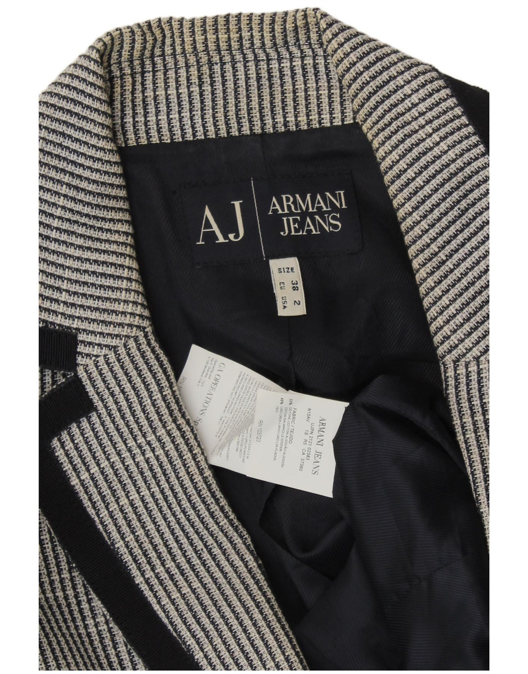 ARMANI JEANS Ženska jakna sa 2 gumba EU 38 srednje sive pruge