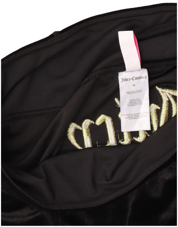 Juicy Couture ženske grafičke tajice od velura UK 12 Srednje crni poliester