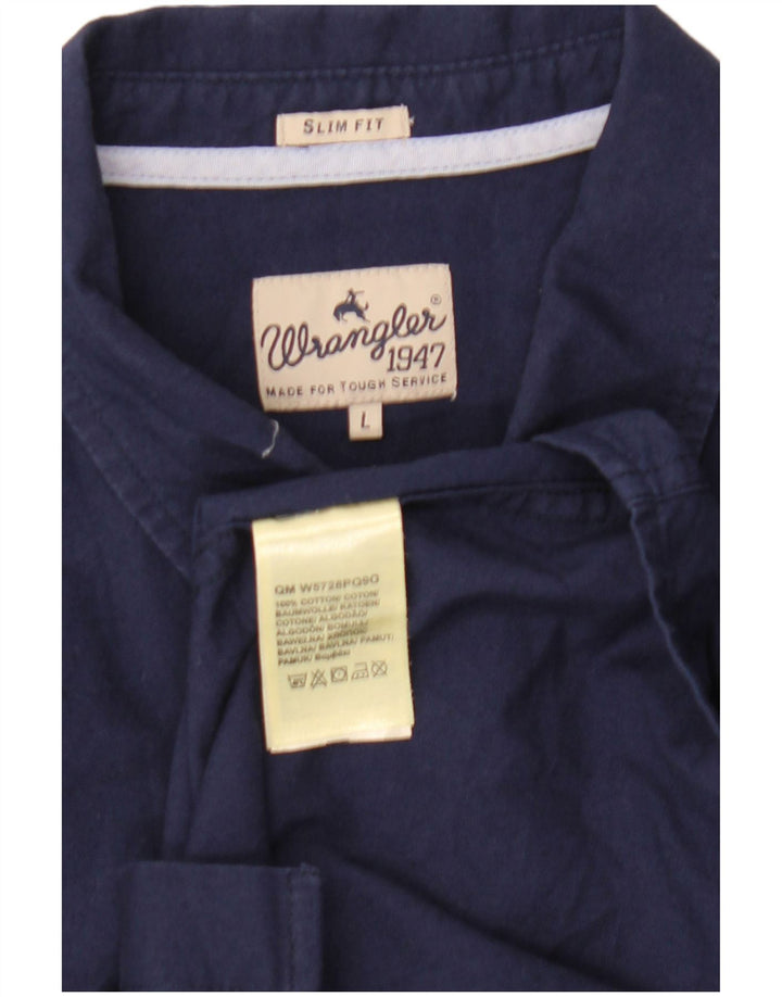 Wrangler muška uska košulja, veliki tamnoplavi pamuk