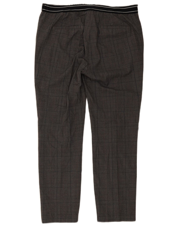 Zara ženske uske chino hlače XL W32 L27 sivi karirani poliester