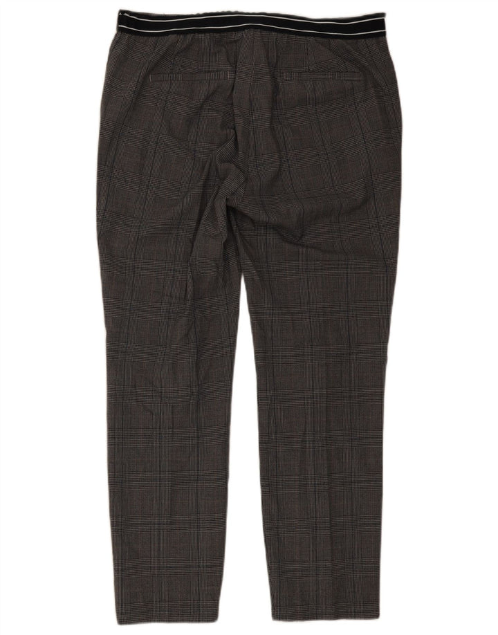 Zara ženske uske chino hlače XL W32 L27 sivi karirani poliester