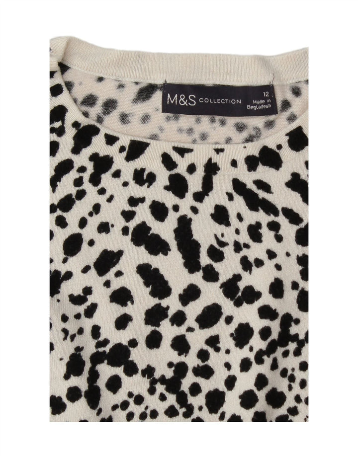 MARKS & SPENCER Womens Boat Neck Jumper Sweater UK 12 Medium  White